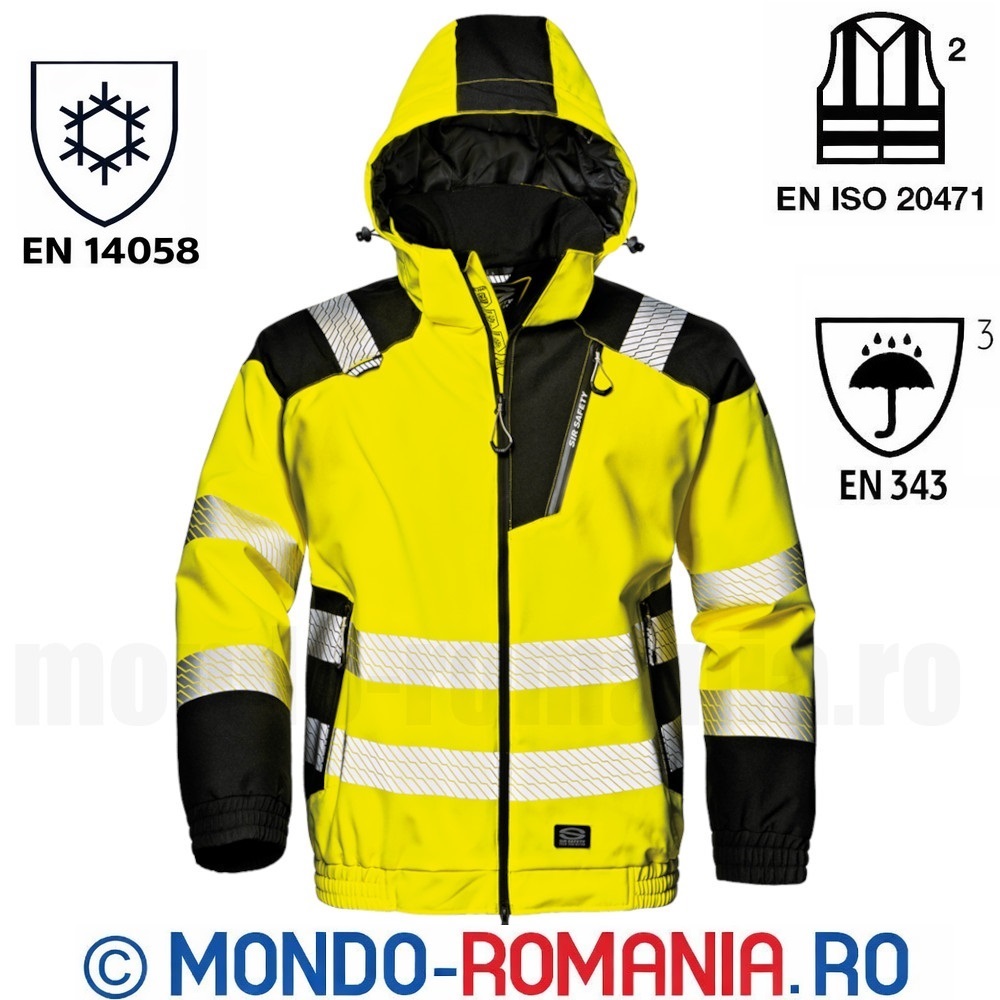 Scurta termoizolanta, impermeabilla, reflectorizanta neon - STORM RUSH Pilot 